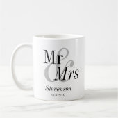 Herr und Frau Minimal Modern Wedding Gift Kaffeetasse (Links)