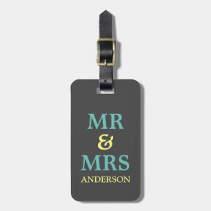 HERR und FRAU mit Monogramm Gepäckanhänger