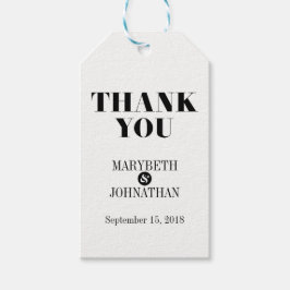 Herr und Frau Modern Bold Wedding Danke Tag Geschenkanhänger