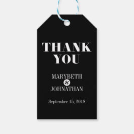 Herr und Frau Modern Bold Wedding Danke Tag Geschenkanhänger