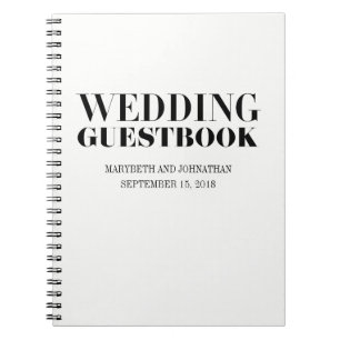 Herr und Frau Modern Bold Wedding Guest Book Notizblock