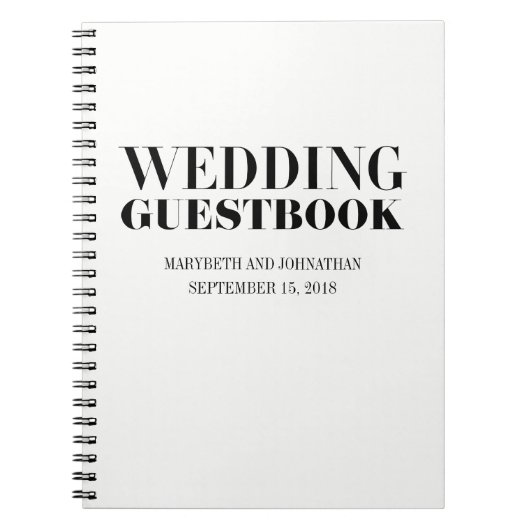 Herr und Frau Modern Bold Wedding Guest Book Notizblock (Vorderseite)