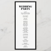 Herr und Frau Modern Bold Wedding Program Programm (Rückseite)