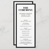 Herr und Frau Modern Bold Wedding Program Programm (Vorne/Hinten)