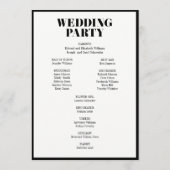 Herr und Frau Modern Bold Wedding Program Programm (Rückseite)