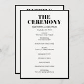 Herr und Frau Modern Bold Wedding Program Programm (Vorne/Hinten)