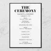 Herr und Frau Modern Bold Wedding Program Programm (Vorderseite)