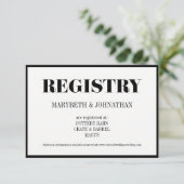 Herr und Frau Modern Bold Wedding Registry Card Begleitkarte (Stehend Vorderseite)