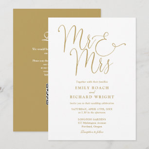 Herr und Frau Modern QR Code Goldene Hochzeit Einladung