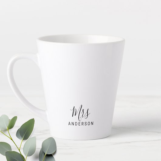 Herr und Frau | Moderne SkriptPersonalisierte Latt Milchtasse