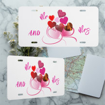 Herr und Frau Moderne Typografie Herzen Rotes Deko