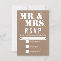 Herr und Frau moderne Typografie Kraftpapier RSVP