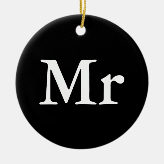 Herr und Frau | Modernes, elegantes Paar Keramik Ornament (Vorne)