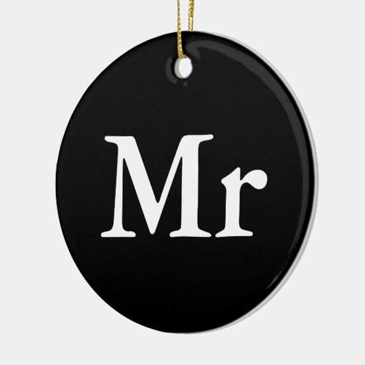 Herr und Frau | Modernes, elegantes Paar Keramik Ornament (Links)