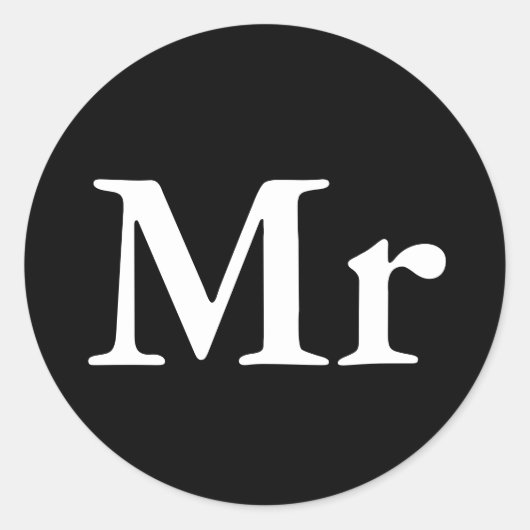 Herr und Frau | Modernes, elegantes Paar Runder Aufkleber (Vorderseite)