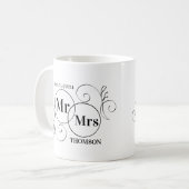 Herr und Frau Monogramm Kaffeetasse (Vorderseite Links)