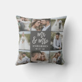Herr und Frau Multi-Foto-Hochzeitsgeschenk Kissen (Rückseite)
