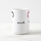 Herr und Frau Mustache oder Schnurrbart Weds eben Kaffeetasse (Mittel)