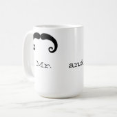Herr und Frau Mustache oder Schnurrbart Weds eben Kaffeetasse (Vorderseite Links)