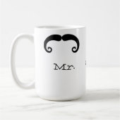 Herr und Frau Mustache oder Schnurrbart Weds eben Kaffeetasse (Links)