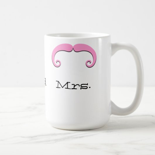 Herr und Frau Mustache oder Schnurrbart Weds eben Kaffeetasse (Rechts)