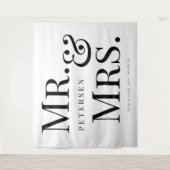 Herr und Frau mutige Typografie, weißer Hintergrun Wandteppich (Vorderseite)