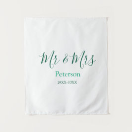 Herr und Frau Nachname Heiratsjahr Hochzeit Verlob Wandteppich