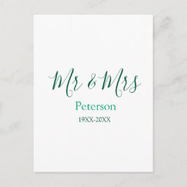 Herr und Frau Nachname Hochzeitsjahr Heirat Verlob Postkarte