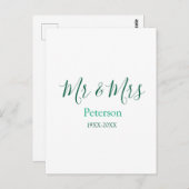 Herr und Frau Nachname Hochzeitsjahr Hochzeit Verl Postkarte (Vorne/Hinten)