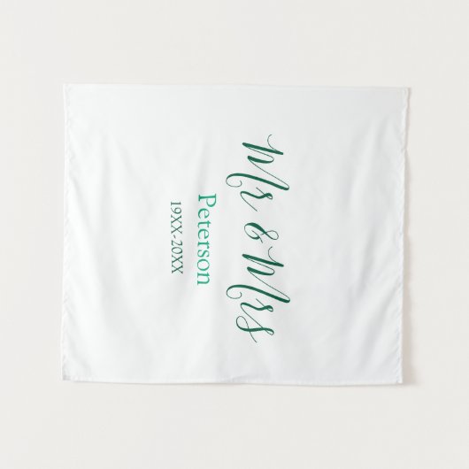 Herr und Frau Nachname Hochzeitsjahr Verlobung Wandteppich (Vorderseite (Horizontal))