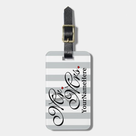 Herr und Frau Name Click, zum der Farbstreifen Gepäckanhänger (Vorderseite vertikal)