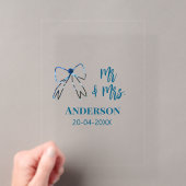 Herr und Frau Name Datum Hochzeitsgeschenk Schleif Acryleinladungen (Insitu (Handheld))