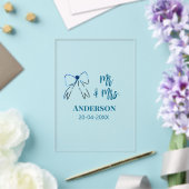 Herr und Frau Name Datum Hochzeitsgeschenk Schleif Acryleinladungen (In Situ (Hochzeit))