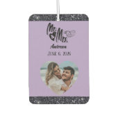 Herr und Frau Name Foto Gastgeschenk Hochzeit Lave Autolufterfrischer (Vorderseite)