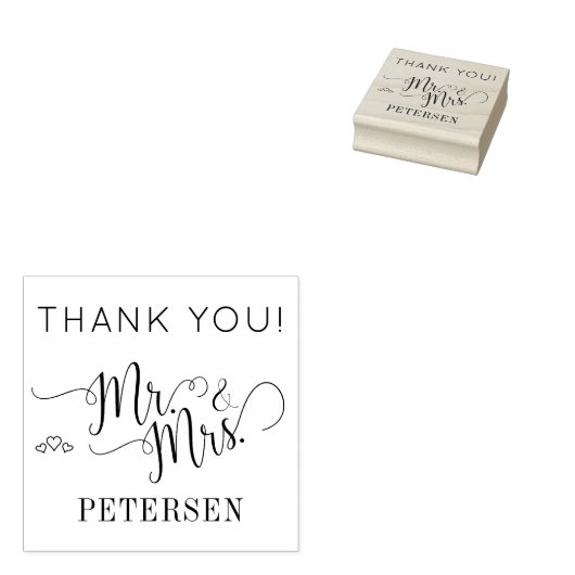 Herr und Frau Name Wedding danken Ihnen Gummistempel (Stempel)