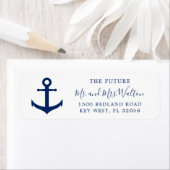 Herr und Frau Nautical Anchor Wedding Rücksendeadr (Insitu)