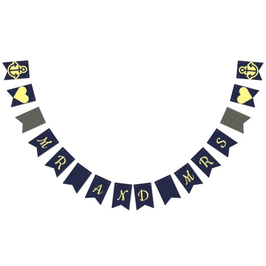 Herr und Frau Nautical Bunting Wimpelkette (Alle)