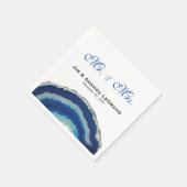 Herr und Frau Navy Blue Wedding Agate Serviette (Ecke)