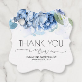 Herr und Frau Navy vand Blue Floral Vielen Dank Geschenkanhänger