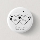 Herr und Frau Newly Weds Wedding Button (Vorderseite)