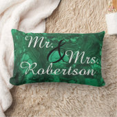 Herr und Frau Newlywed Bright Green Gemstone Lendenkissen (Decke)