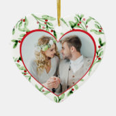 Herr und Frau Newlywed Christmas Keramik Ornament (Vorne)