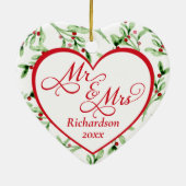 Herr und Frau Newlywed Christmas Keramik Ornament (Hinten)