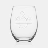 Herr und Frau Newlywed Couple Gifts Weinglas Ohne Stiel (Rückseite)