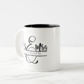 Herr und Frau Newlywed Couple Gifts Zweifarbige Tasse (Vorderseite Links)