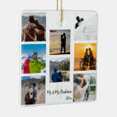 Herr und Frau Newlywed Custom 8 Foto Grid Keramikornament (Rechts)
