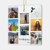 Herr und Frau Newlywed Custom 8 Foto Grid Keramikornament (Links)