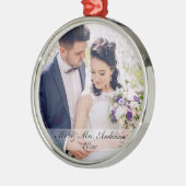 Herr und Frau Newlywed Wedding Foto Ornament W (Links)
