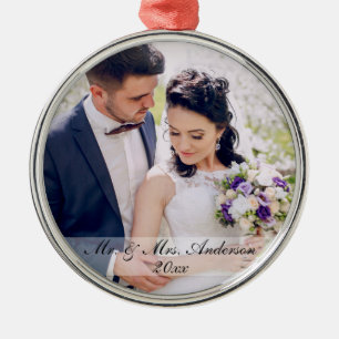 Herr und Frau Newlywed Wedding Foto Ornament W