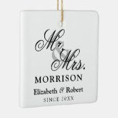 Herr und Frau Newlyweds Elegant Luxury Keramikornament (Rechts)